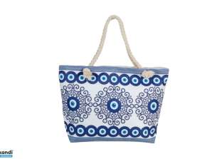 CH69 MATI Beach Bag with Mixed Designs, Inner Lining, and Zip Closure, Wholesale Available