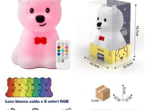 Touch & Remote Control Bear Night Light - with Touch Function and Remote Control - Rechargeable - Baby Shower - Maternity Gift - Nursery - Birthday