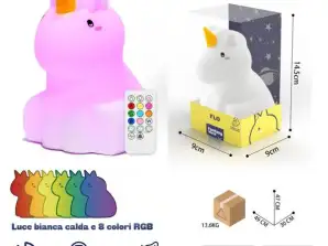 Touch & Remote Control Unicorn Night Light - with Touch Function and Remote Control - Rechargeable - Baby Shower - Maternity Gift - Nursery - Birthday