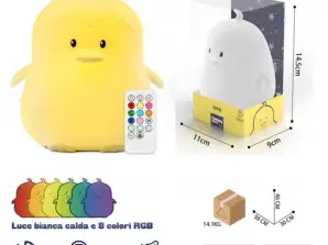 Touch & Remote Control Duck Night Light - con Funzione Touch e Telecomando - Ricaricabile - Baby Shower - Regalo Maternità - Nursery - Compleanno