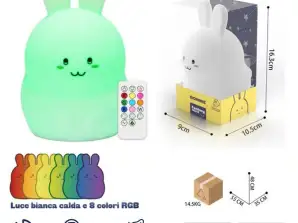 Touch &; Telecomandă Rabbit Night Light - cu funcție tactilă și telecomandă - Reîncărcabil - Baby Shower - Cadou de maternitate - Creșă - Zi de naștere