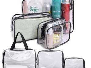 SET BORSE COSMETICHE DA 3 PZ Set Borsa Cosmetica 3in1 Trasparente Capiente PVC XJ4830