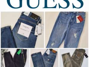020123 Dünyaca ünlü Guess markasından erkekler ve kadınlar için kot pantolon ve pantolon karışımı sunuyoruz