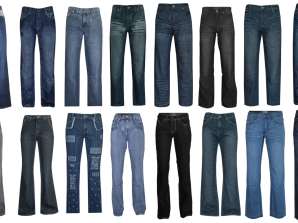 WOMEN'S TROUSERS YOUTH MEN'S LONG STRAIGHT JEANS BLUE GREY MIX