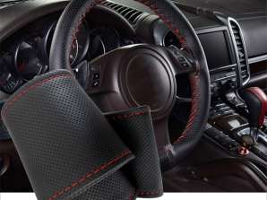 Steering wheel cover for lacing DOTS Black 37-39 cm Steering wheel diameter 10.3 - 10.7 cm Width