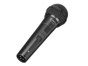 BOYA Microfone com fio dinâmico cardioide vocal portátil construído em pop