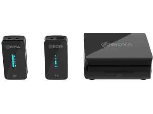 BOYA Microfone Wireless System Kit 2.4GHz Ultra compacto Vlog YouT