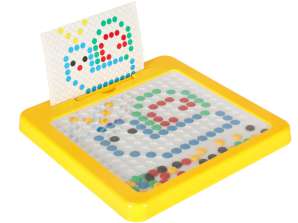 Montessori magnetisk bord mosaikk fargerike prikker gul 26 x 26 cm