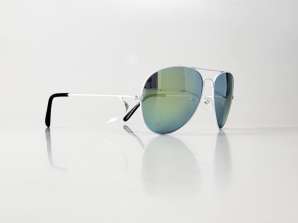 Hvite TopTen aviator solbriller med speillinser SG14015UWHITE