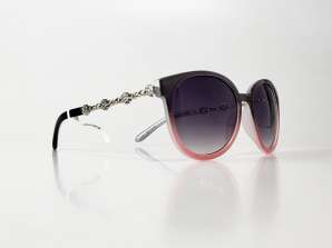 Черно-розовые солнцезащитные очки TopTen с орнаментом на ногах SRH2799BLK