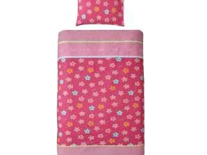 Lief! lifestyle pink reversible duvet covers for girls with flower print 140x220cm