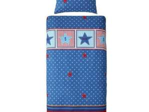 Lief! blue reversible duvet covers for boys with rocket print 140x220cm