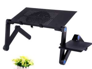 Folding laptop table with cooling fan