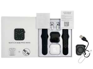 W26 Promax smartwatch pachet smartwatch cadou cu căști Bluetooth și la care se adauga tapițat