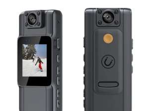 Mini Body Camera with HD IPS screen with 180° rotating lens and rear clip