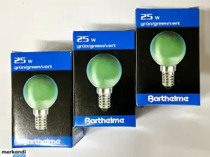 499 броя лампи Barthelme електрически крушки 25W зелени крушки, оставаща наличност палети специални артикули на едро