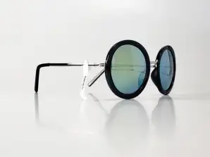 Crne TopTen okrugle sunčane naočale s zrcalnim lećama SG13016GRY