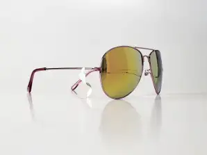 Metallisk pink TopTen aviator solbriller med spejlglas SG14015UPINK