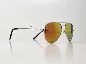 Óculos de sol Gold TopTen aviator com lentes espelhadas SG14019UGOLD