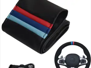 Steering wheel cover for lacing RED BLUE BLACK M Special design steering wheel diameter ( Made to measure Order possible or Special Design )