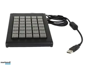 11x Programmeerbaar POS-toetsenbord met actieve toets USB AK-S100-UW-B/35