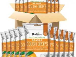 Herbion Naturals Pastilles sans sucre à l’arôme naturel d’orange - 25 pastilles - Soulage les maux de gorge (paquet de 40)