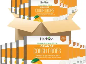 Herbion Naturals pastile pentru tuse fără zahăr cu aromă naturală de portocale, portocale naturale, 18 pastile (ambalaj de 48)