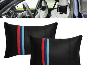 Neck Pillow Leather Black BLUE RED Special Design 20x30 cm ( Only COVER material filling for an extra charge )