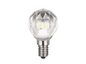 högkvalitativ LED-lampa 3W E14 G40 4000K - dekorativt kristallljus för olika lampor