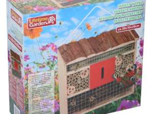 Wooden insect hotel 30 x 10 x 28 cm natural habitat for beneficial garden insects