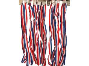Metal whistle 5 5 cm in red/white/blue with 80 cm x 2 cm lanyard – sports and safety whistle