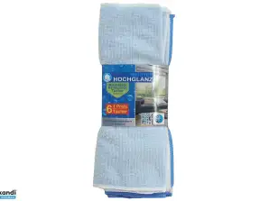 Pack of 6 Microfibre Cloths 30x30cm Versatile Cleaning Solution in Blue and White
