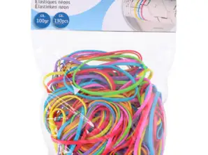 Neon Rubber Bands 130 Piece Set Bright Colors for Easy Identification and Organization