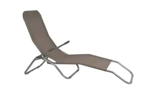 Espreguiçadeira taupe ajustável em 2 posições 187 x 60 x 93 cm conforto elegante para terraço ou piscina