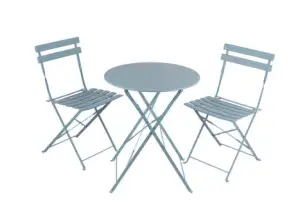Chic blue bistro set 3 pieces compact design for small terraces and balconies
