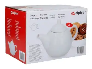1 litre ceramic tea kettle Stylish white tea kettle for brewing indispensable kitchen utensil