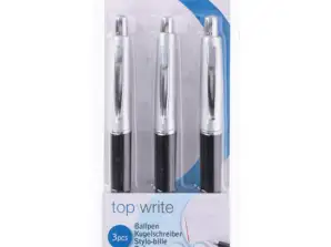 Smooth writing ballpoint pens 3-pack 1 mm tip reliable ink flow for everyday use