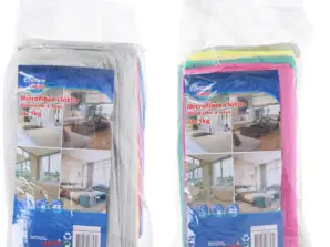 1 kg bulk pack of microfibre cloths in different colours – multi-purpose cleaning cloths
