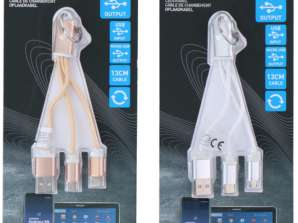 2 i 1 USB-laddningskabel - Laddningskabel med dubbla funktioner för mångsidig enhetskompatibilitet
