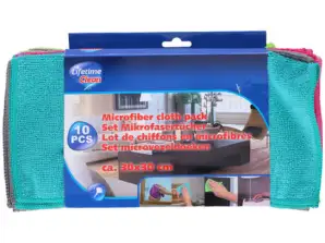 Pack of 10 Microfibre Cleaning Wipes 30 x 30 cm – Absorbent Multi-Purpose Wipes