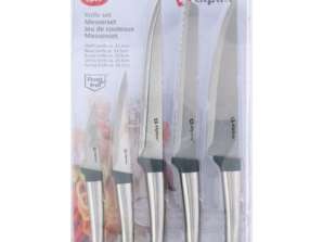 5 Pieces Stainless Steel and Polypropylene Knife Set Essential Kitchen Tools for Precise Cutting