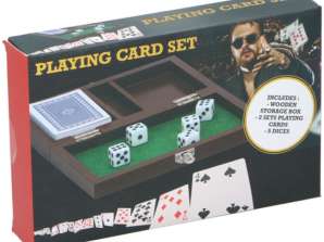 Premium spillekort i træ sæt standardkortstørrelse 18x11x3,1cm til kortspil
