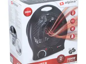 2000W Black Fan Heater Compact & Powerful Heating Solution for Cold Days