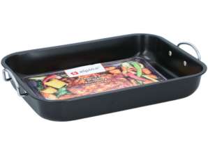 Large roasting pan 39x29x6 cm, ideal for oven dishes, robust & heat-resistant