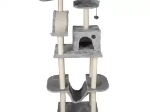 Tvirtas katės draskyklės stulpas – sizaliu apvyniotas bokštas, interaktyvus žaislas, stabilus pagrindas