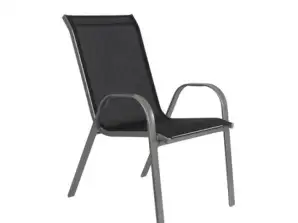 Chaise Cairo en noir, design épuré, construction robuste, parfaite pour un usage au bureau ou à la maison
