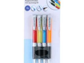 Эргономичные шариковые ручки, набор из 4 штук, удобная ручка для плавного письма и улучшенного контроля.