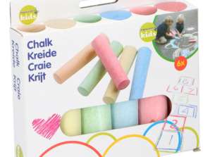 Pack of 6 10 5x2 5x2 2cm Chalk Sticks: School Art & Craft Supplies