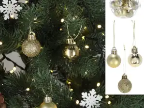 Juego de 12 bolas doradas para árbol de Navidad, elegante decoración navideña, diámetro 2,5 cm