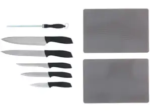 Комплект ножове 8 части с точило и дъска за рязане